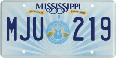 MS license plate MJU219
