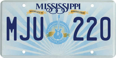 MS license plate MJU220