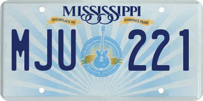 MS license plate MJU221