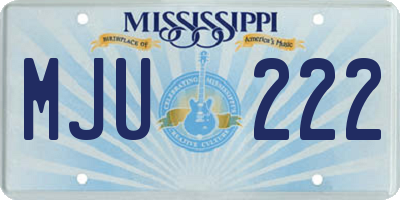 MS license plate MJU222