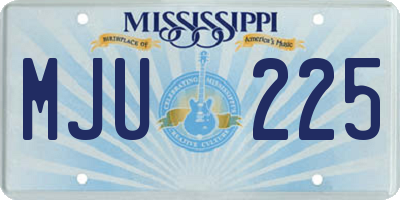 MS license plate MJU225