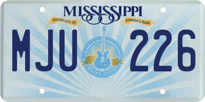 MS license plate MJU226