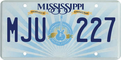 MS license plate MJU227