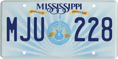 MS license plate MJU228