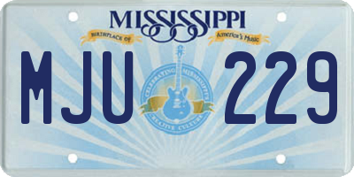 MS license plate MJU229