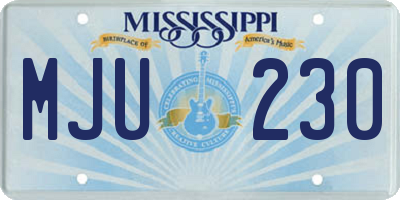 MS license plate MJU230