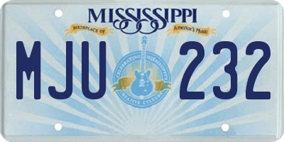 MS license plate MJU232