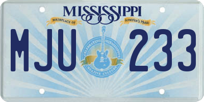 MS license plate MJU233