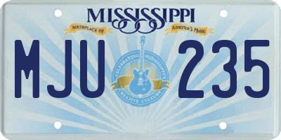MS license plate MJU235