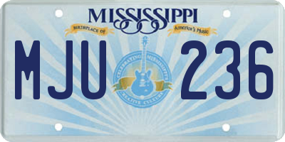 MS license plate MJU236