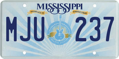MS license plate MJU237