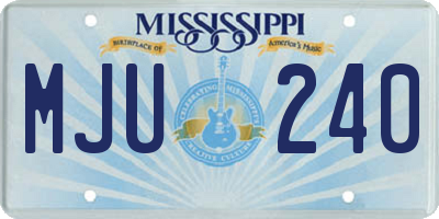 MS license plate MJU240