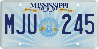MS license plate MJU245