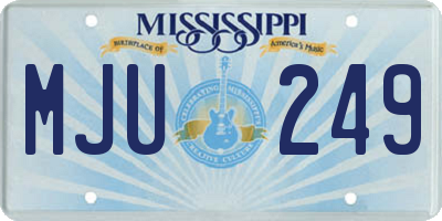 MS license plate MJU249