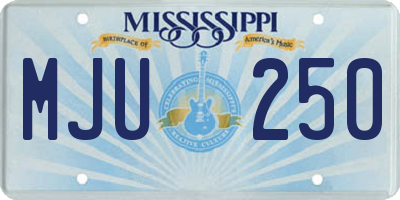 MS license plate MJU250