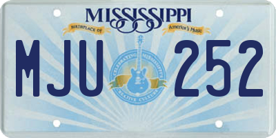 MS license plate MJU252