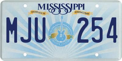 MS license plate MJU254