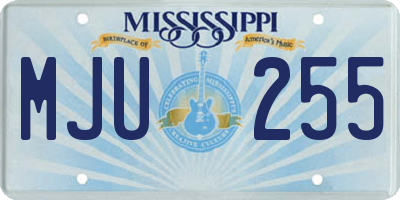 MS license plate MJU255
