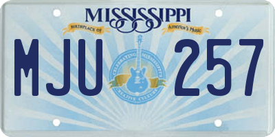 MS license plate MJU257