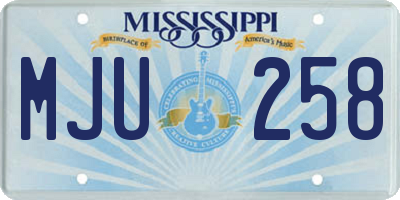 MS license plate MJU258