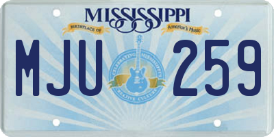 MS license plate MJU259