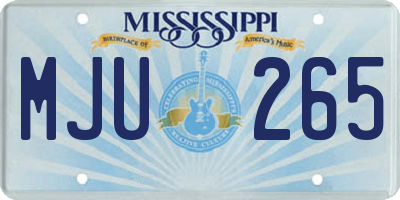 MS license plate MJU265