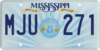 MS license plate MJU271