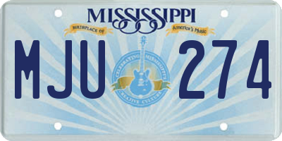 MS license plate MJU274