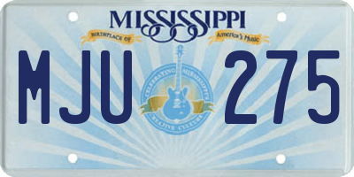 MS license plate MJU275