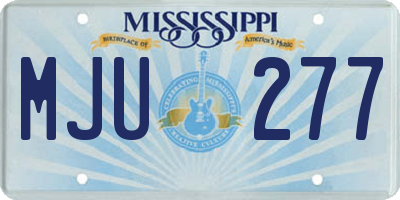 MS license plate MJU277