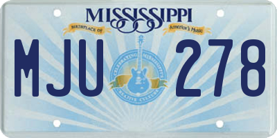 MS license plate MJU278