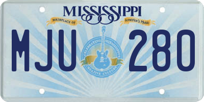 MS license plate MJU280