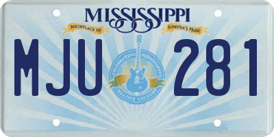 MS license plate MJU281