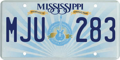 MS license plate MJU283