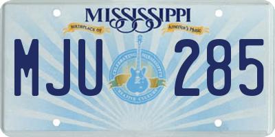 MS license plate MJU285