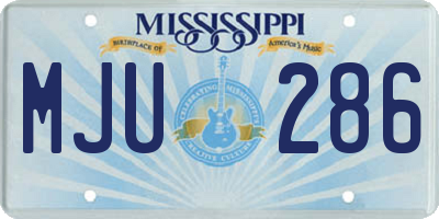 MS license plate MJU286