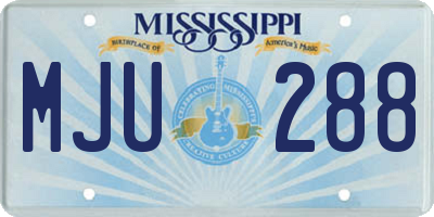 MS license plate MJU288