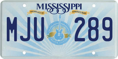MS license plate MJU289