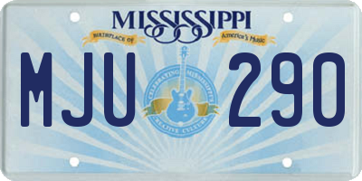 MS license plate MJU290