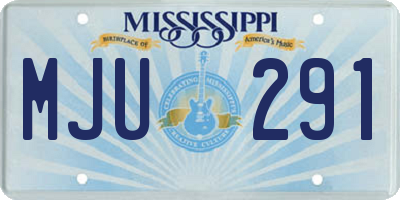 MS license plate MJU291