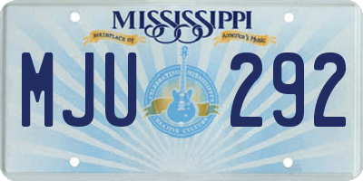 MS license plate MJU292