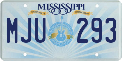 MS license plate MJU293