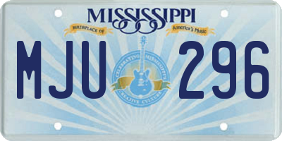 MS license plate MJU296