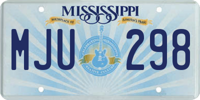 MS license plate MJU298