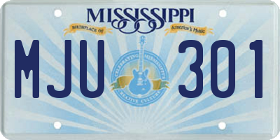 MS license plate MJU301