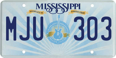 MS license plate MJU303