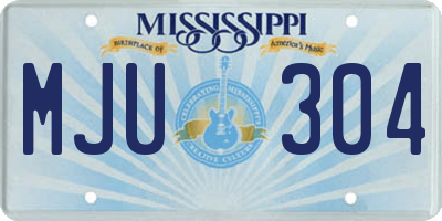 MS license plate MJU304
