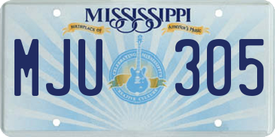 MS license plate MJU305