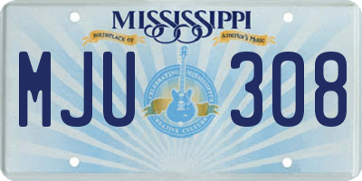 MS license plate MJU308