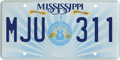 MS license plate MJU311